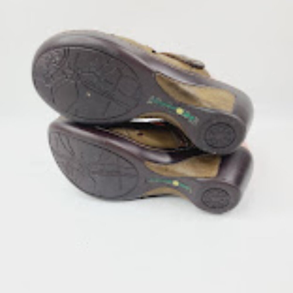 Jambu Women's Olive Green Touring Leather Wedge Slide Sandal Size US 7M - Picture 5 of 9